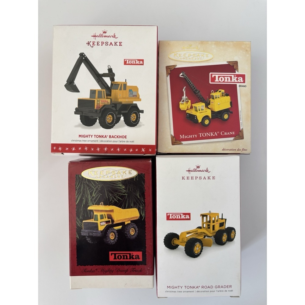 Hallmark Keepsake‎ Ornaments Tonka Toy 1996 - 2018 Dump Truck Backhoe Crane Lot